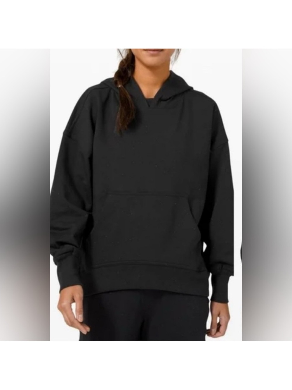 lululemon Back In Action LA Hoodie Black With‎ Multi Color Speckles Size 6